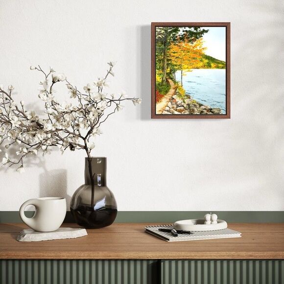 Original Oil Landscape Painting Autumn Landscape Acadia Jordan Pond Signed 8x10" - Picture 5 of 7